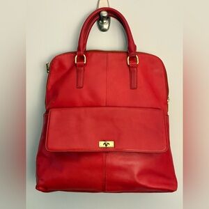 J. Crew Men's Bag with Tan and Red Design